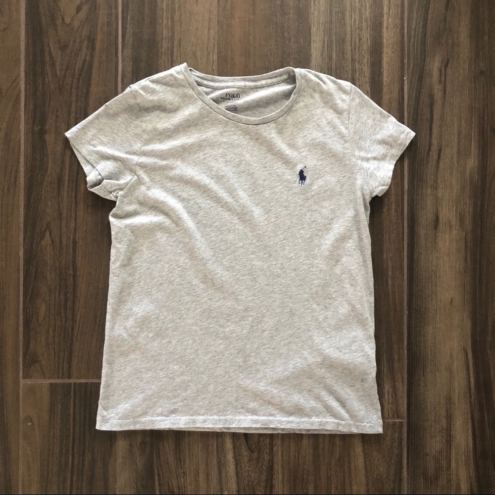 POLO RALPH LAUREN Woman's Gray Logo Casual Shirt M
